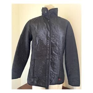 Woolrich Womens Size‎ Small Coat Jacket Snap Front Black Floral Outdoors Lined